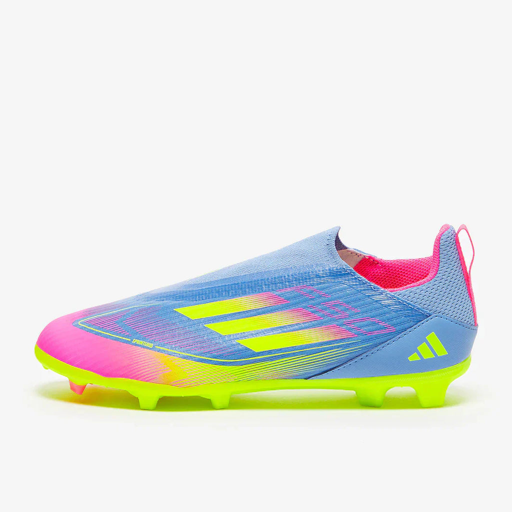 حذاء كرة قدم F50 League Laceless FG للأطفال من أديداس