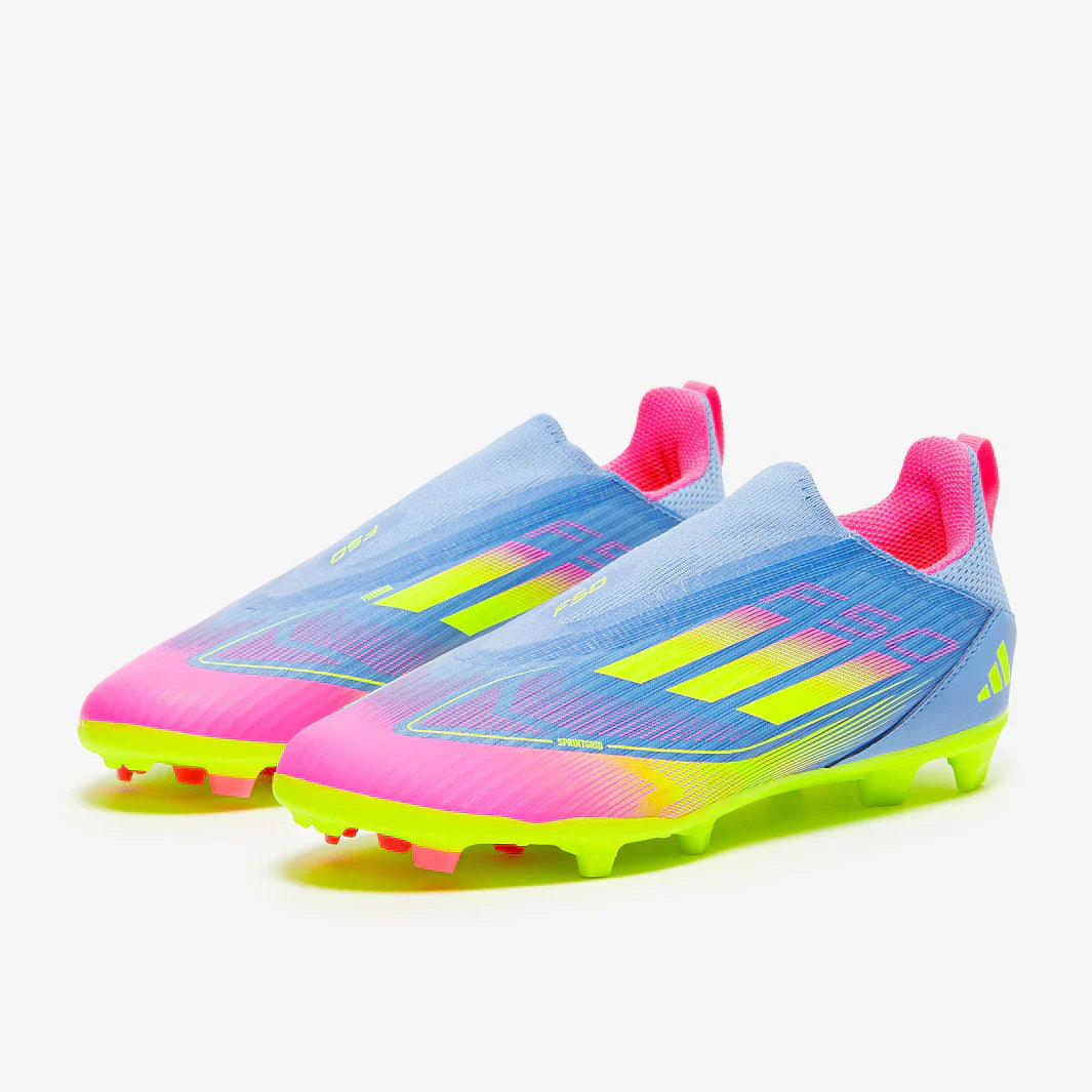 حذاء كرة قدم F50 League Laceless FG للأطفال من أديداس