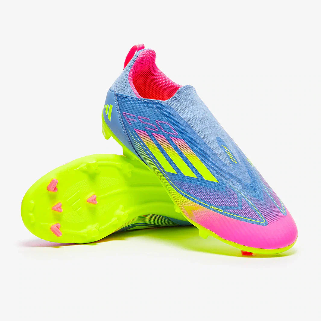 حذاء كرة قدم F50 League Laceless FG للأطفال من أديداس